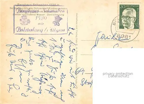 AK / Ansichtskarte Bolsterlang Berghaus Schwaben am Ochsenkopf Riedbergerhorn Allgaeuer Alpen Bolsterlang