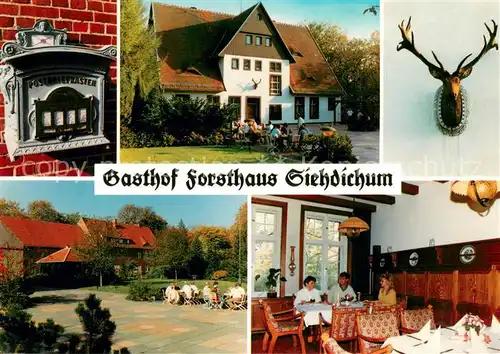 AK / Ansichtskarte Schernsdorf Gasthof Forsthaus Siehdichum Hotel Cafe Restaurant Hirschgeweih Jagdtrophaee Schernsdorf