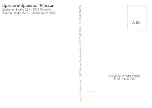 AK / Ansichtskarte Straupitz Spreewaldpension Winzer Fremdenzimmer Wasserstrasse Kahnfahrt Storchennest Straupitz