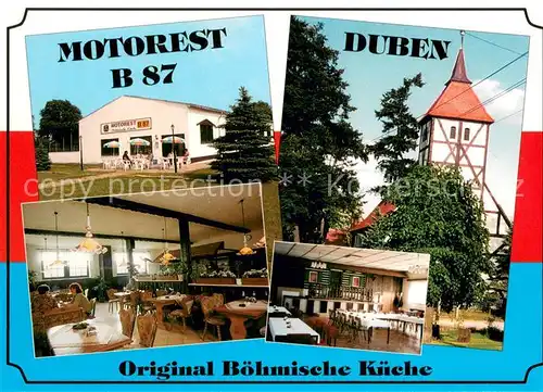 AK / Ansichtskarte Duben Motorest B 87 Restaurant Kirche Duben