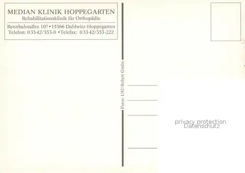 AK / Ansichtskarte Hoppegarten Median Klinik Rehaklinik Restaurant Hallenbad Hoppegarten