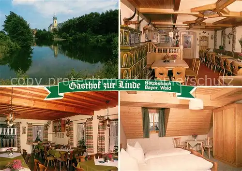 AK / Ansichtskarte Hetzenbach Gasthof zur Linde Gaesteraum Fremdenzimmer Partie am Wasser Hetzenbach