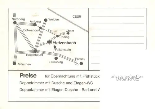 AK / Ansichtskarte Hetzenbach Gasthof zur Linde Gaesteraum Fremdenzimmer Partie am Wasser Hetzenbach