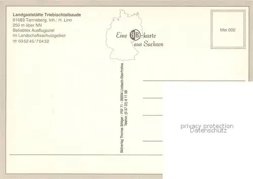 AK / Ansichtskarte Tanneberg_Triebischtal Landgaststaette Triebischtalbaude Gaesteraum Terrasse See Wildgehege Landschaftsschutzgebiet 