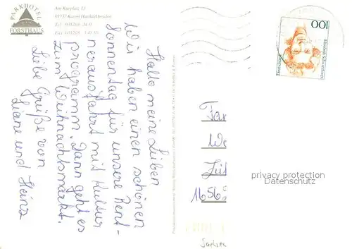 AK / Ansichtskarte Hartha_Tharandt Parkhotel Forsthaus Restaurant Fremdenzimmer Tharandter Wald Hartha Tharandt