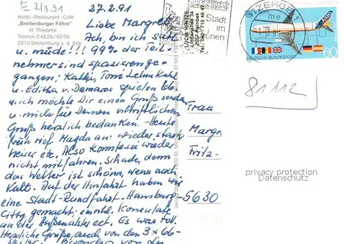 AK / Ansichtskarte Breitenburg Hotel Restaurant Cafe Breitenburger Faehre Breitenburg