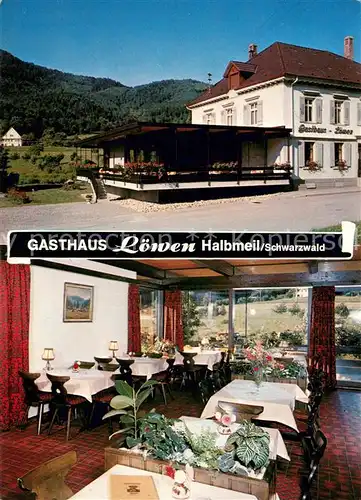 AK / Ansichtskarte Halbmeil Gasthaus Loewen im Schwarzwald Restaurant Halbmeil