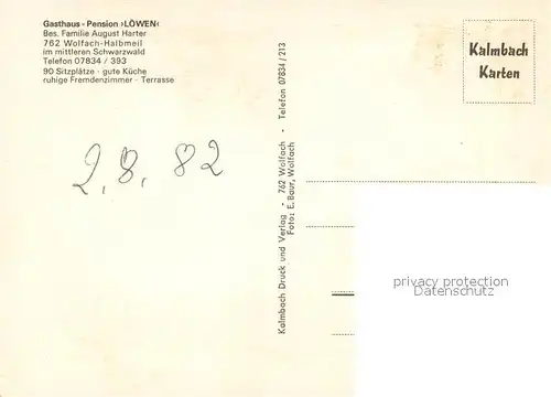 AK / Ansichtskarte Halbmeil Gasthaus Loewen im Schwarzwald Restaurant Halbmeil