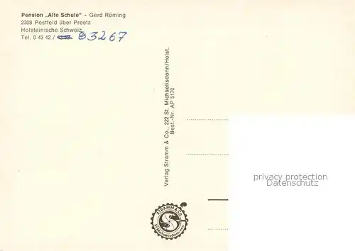 AK / Ansichtskarte Postfeld Pension Alte Schule Holsteinische Schweiz Postfeld