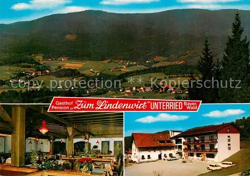 AK / Ansichtskarte Unterried_Viechtach Gasthaus Pension Zum Lindenwirt Panorama Bayerischer Wald Unterried Viechtach