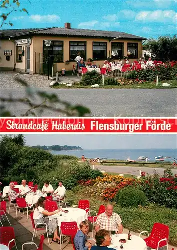 AK / Ansichtskarte Habernis Strandcafe Habernis Terrasse Flensburger Foerde Habernis
