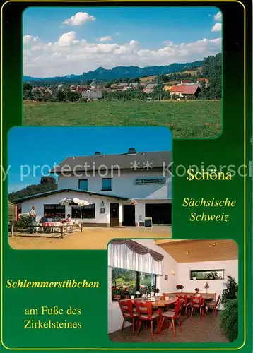 AK / Ansichtskarte Schoena_Bad_Schandau Schlemmerstuebchen Restaurant Pension Panorama Elbsandsteingebirge Schoena_Bad_Schandau