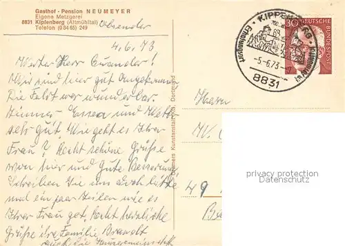 AK / Ansichtskarte Kipfenberg_Altmuehltal Gasthof Pension Neumeyer Blick zur Kirche Kipfenberg Altmuehltal