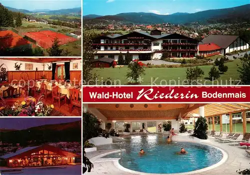 AK / Ansichtskarte Bodenmais Waldhotel Riederin Restaurant Erlebnis Hallenbad Tennisanlage Bayerischer Wald Bodenmais