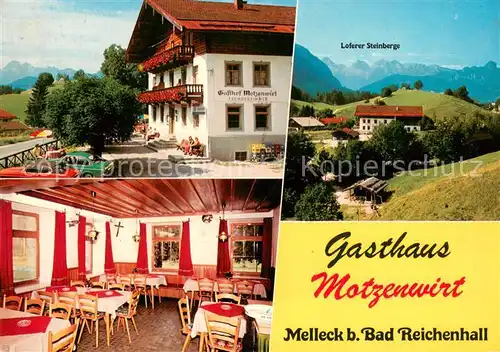 AK / Ansichtskarte Melleck Gasthaus Motzenwirt Gaststube Fernsicht Loferer Steinberge Melleck