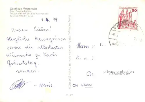 AK / Ansichtskarte Melleck Gasthaus Motzenwirt Gaststube Fernsicht Loferer Steinberge Melleck