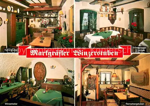 AK / Ansichtskarte Badenweiler Markgraefler Winzerstuben Kaminstueble Winzerkeller Roemerbergstuben Schwarzwaldstueble Badenweiler