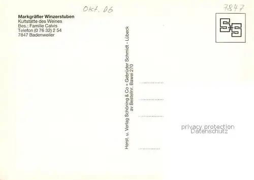 AK / Ansichtskarte Badenweiler Markgraefler Winzerstuben Kaminstueble Winzerkeller Roemerbergstuben Schwarzwaldstueble Badenweiler