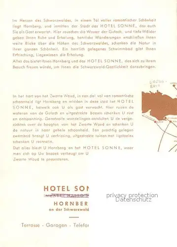 AK / Ansichtskarte Hornberg_Schwarzwald Hotel Sonne Hornberg Schwarzwald