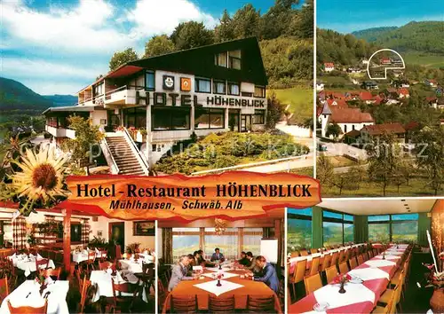 AK / Ansichtskarte Muehlhausen_Taele Hotel Restaurant Hoehenblick Schwaebische Alb Muehlhausen_Taele