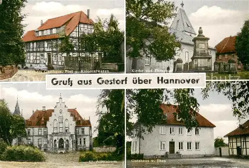 AK / Ansichtskarte Bennigsen Gasthaus Zum halben Mond Kirche und Ehrenmal Ev Altersheim Gutshaus von Ilten Bennigsen