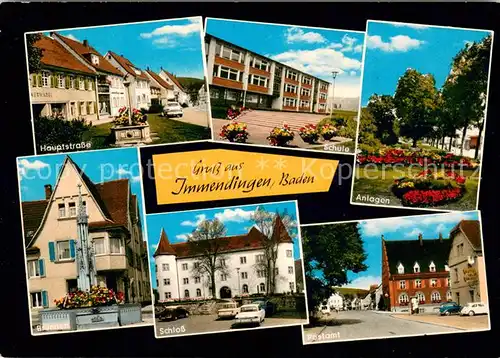 AK / Ansichtskarte Immendingen Hauptstrasse Schule Anlagen Brunnen Schloss Postamt Immendingen