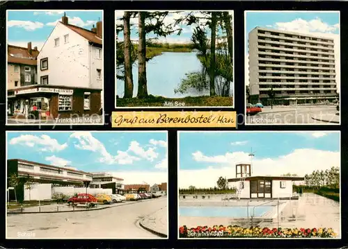 AK / Ansichtskarte Berenbostel Trinkhalle Meyer Seepartie Hochhaus Schule Schwimmbad Berenbostel