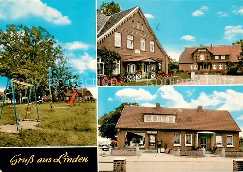 AK / Ansichtskarte Linden_Uelzen Spielplatz Wohn und Geschaeftshaus Linden Uelzen
