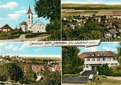 AK / Ansichtskarte Lottstetten Kirche Fliegeraufnahmen Rathaus Lottstetten