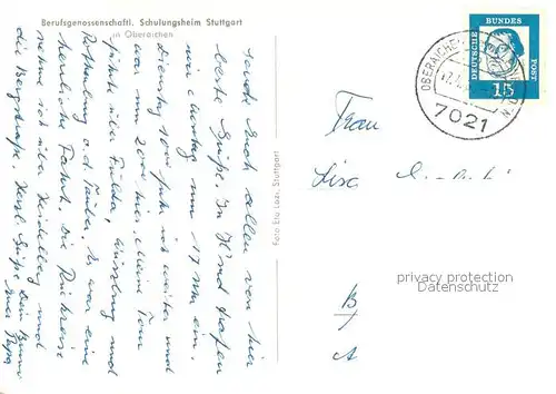 AK / Ansichtskarte Oberaichen Berufsgenossenschaftl Schulungsheim Stuttgart Oberaichen