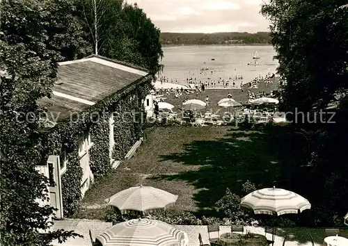 AK / Ansichtskarte Unterschondorf Strandbad Forster am Ammersee Hotel Gaststaette Unterschondorf Unterschondorf