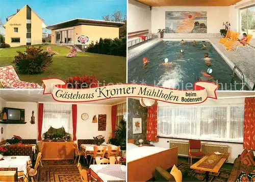AK / Ansichtskarte Muehlhofen_Uhldingen Muehlhofen Gaestehaus Kromer Fremdenzimmer Hallenbad Muehlhofen
