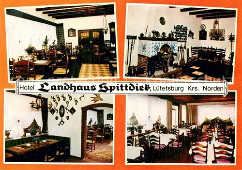 AK / Ansichtskarte Luetetsburg Hotel Landhaus Spittdiek Restaurant Kaminzimmer Luetetsburg