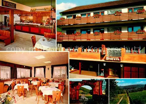AK / Ansichtskarte Burgsinn Gasthof Stern Restaurant Landschaftspanorama Spessart Burgsinn