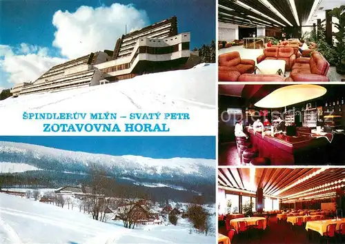 AK / Ansichtskarte Spindleruv_Mlyn_Spindlermuehle Zotavovna Horal ve Svatem Petru Krkonose Berghotel Riesengebirge Winterpanorama Spindleruv_Mlyn