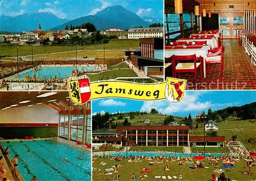 AK / Ansichtskarte Tamsweg_Lungau Freiluft  und Hallenbad Restauration Alpenblick Tamsweg Lungau