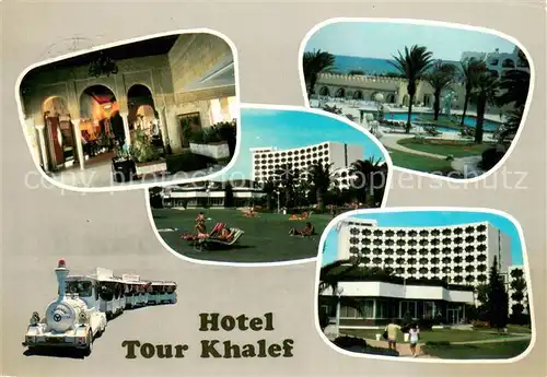 AK / Ansichtskarte Tunis Hotel Tour Khalef Swimming Pool Touristenbahn Tunis