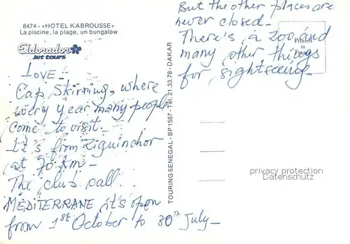 AK / Ansichtskarte Cap_Skirring Hotel Kabrousse Swimming Pool Strand 