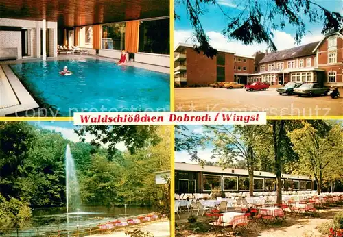 AK / Ansichtskarte Wingst Waldschloesschen Dobrock Restaurant Terrasse Hallenbad Wingst