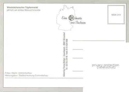 AK / Ansichtskarte Crimmitschau Westsaechsischer Toepfermarkt Crimmitschau