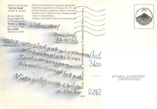 AK / Ansichtskarte Waltersdorf_Zittau Gasthof Pension Auf der Heide Waltersdorf Zittau