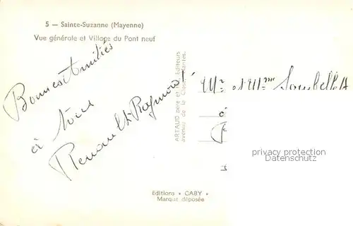 AK / Ansichtskarte Sainte Suzanne_Mayenne Vue generale et Village du Pont neuf Sainte Suzanne Mayenne