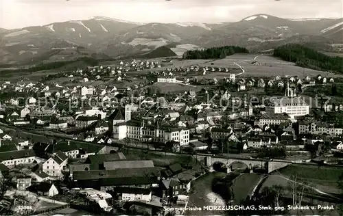 AK / Ansichtskarte Muerzzuschlag Fliegeraufnahme mit Stuhleck und Pretul Muerzzuschlag