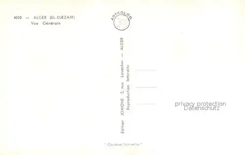 AK / Ansichtskarte Alger_Algerien Vue generale aerienne Alger Algerien