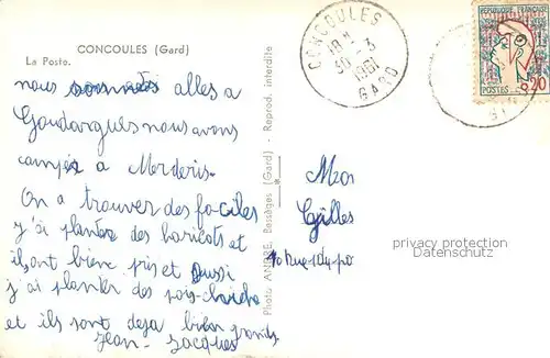 AK / Ansichtskarte Concoules La Poste Concoules