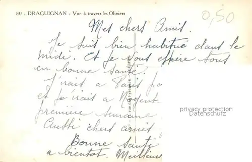 AK / Ansichtskarte Draguignan Vue a travers les Oliviers Draguignan