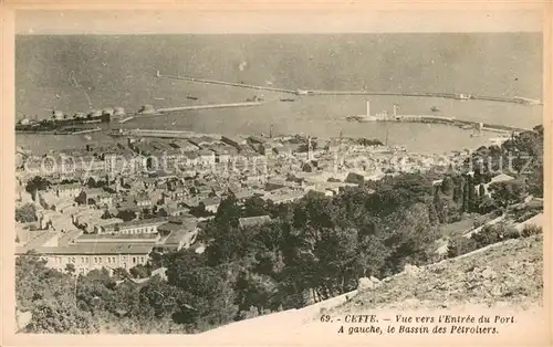 AK / Ansichtskarte Cette_Sete Vue vers lEntree du Port Le Bassin des Petroliers 