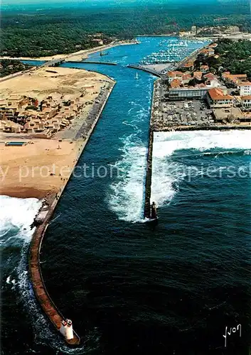 AK / Ansichtskarte Hossegor_Soorts_Landes Jolie Perspective sur le Canal et le Port Vue aerienne Hossegor_Soorts_Landes