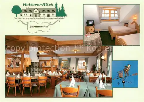 AK / Ansichtskarte Markneukirchen Berggasthof Heiterer Blick Restaurant Fremdenzimmer Markneukirchen