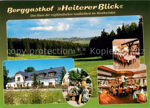 AK / Ansichtskarte Markneukirchen Berggasthof Heiterer Blick Restaurant Landschaftspanorama Markneukirchen